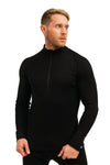 Men's Merino Half Zip Long Sleeve 320 Black