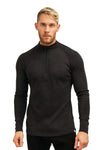 Merino Half Zip Langarmshirt 320 für Herren, Anthrazit