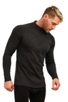 Merino Half Zip Langarmshirt 320 für Herren, Anthrazit