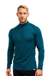 Merino Half Zip Langarmshirt 250 für Herren, Deep Teal