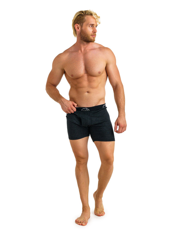Herren-Boxershorts Merino 170, Anthrazit (2er-Pack)