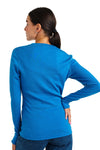 Merino Langarmshirt 320 für Damen Ozeanblau