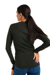 Merino Langarmshirt 320 für Damen, Armeegrün
