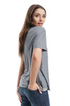 Damen Merino T-Shirt 165 Grau | V-Ausschnitt (+Socken)