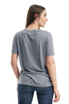 Damen Merino T-Shirt 165 Grau | V-Ausschnitt (+Socken)