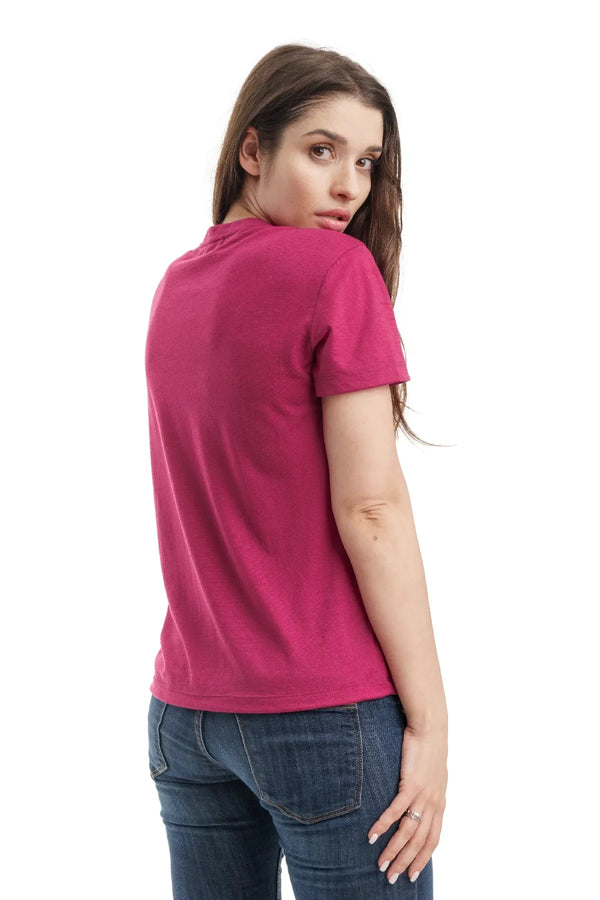 Damen Merino T-Shirt 165 Lila | V-Ausschnitt (+Socken)