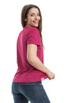 Damen Merino T-Shirt 165 Lila | V-Ausschnitt (+Socken)