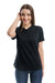Damen Merino T-Shirt 165 Solid Black | V-Ausschnitt