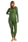 Damen Merino Thermo Set 165 Olivgrün