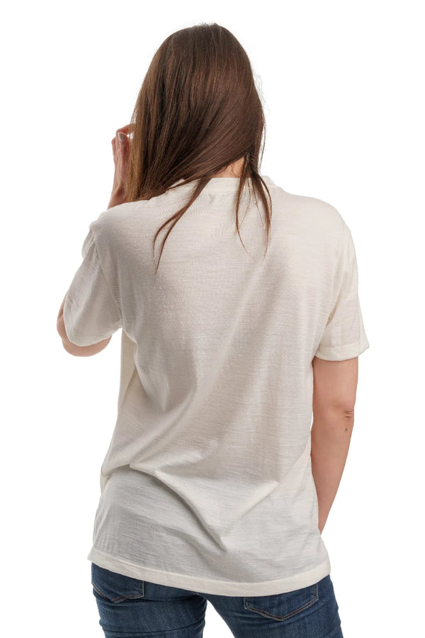 Damen Merino T-Shirt 165 Creamy | V-Ausschnitt (+Socken)
